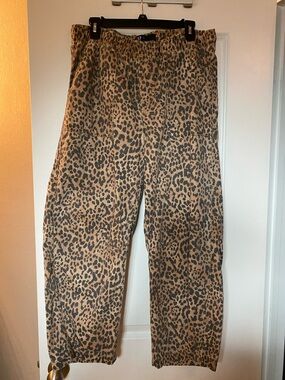GAP Leopard Print Pull-On Pants in Tan and Black